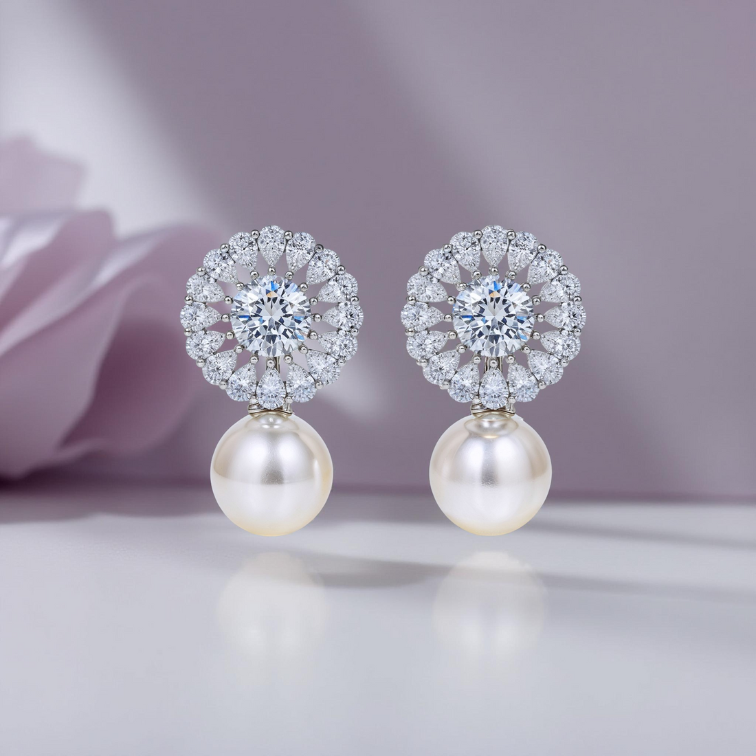 Selebretta® Pearls and Flowers Drop Earrings