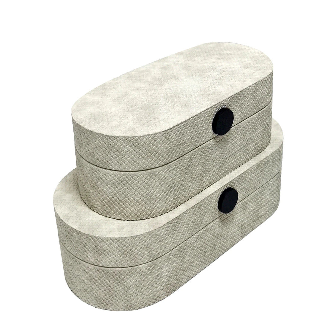 Simple Modern Round Buckle Leather Storage Box Jewelry Box