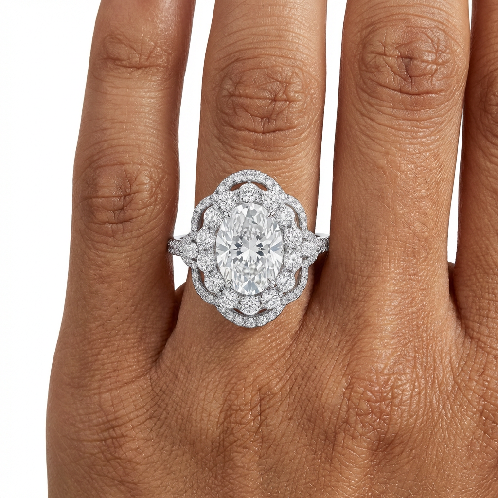 Josephine Vintage Halo Ring
