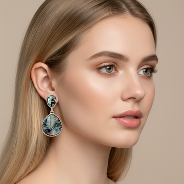 Black Shell Drop Earrings