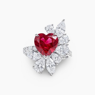 Scarlet Petal Reverie Ring