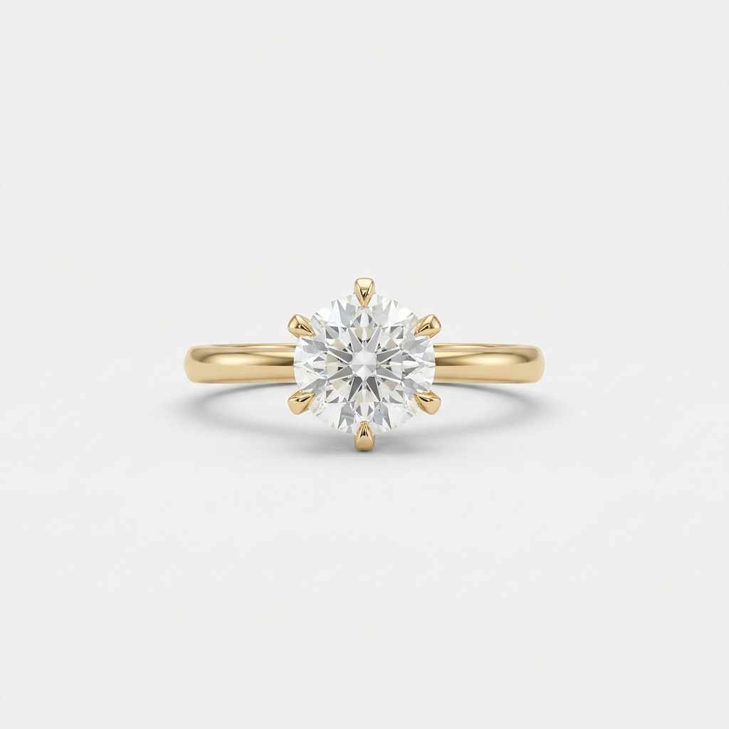 Moissanite Engagement Ring 18k Gold