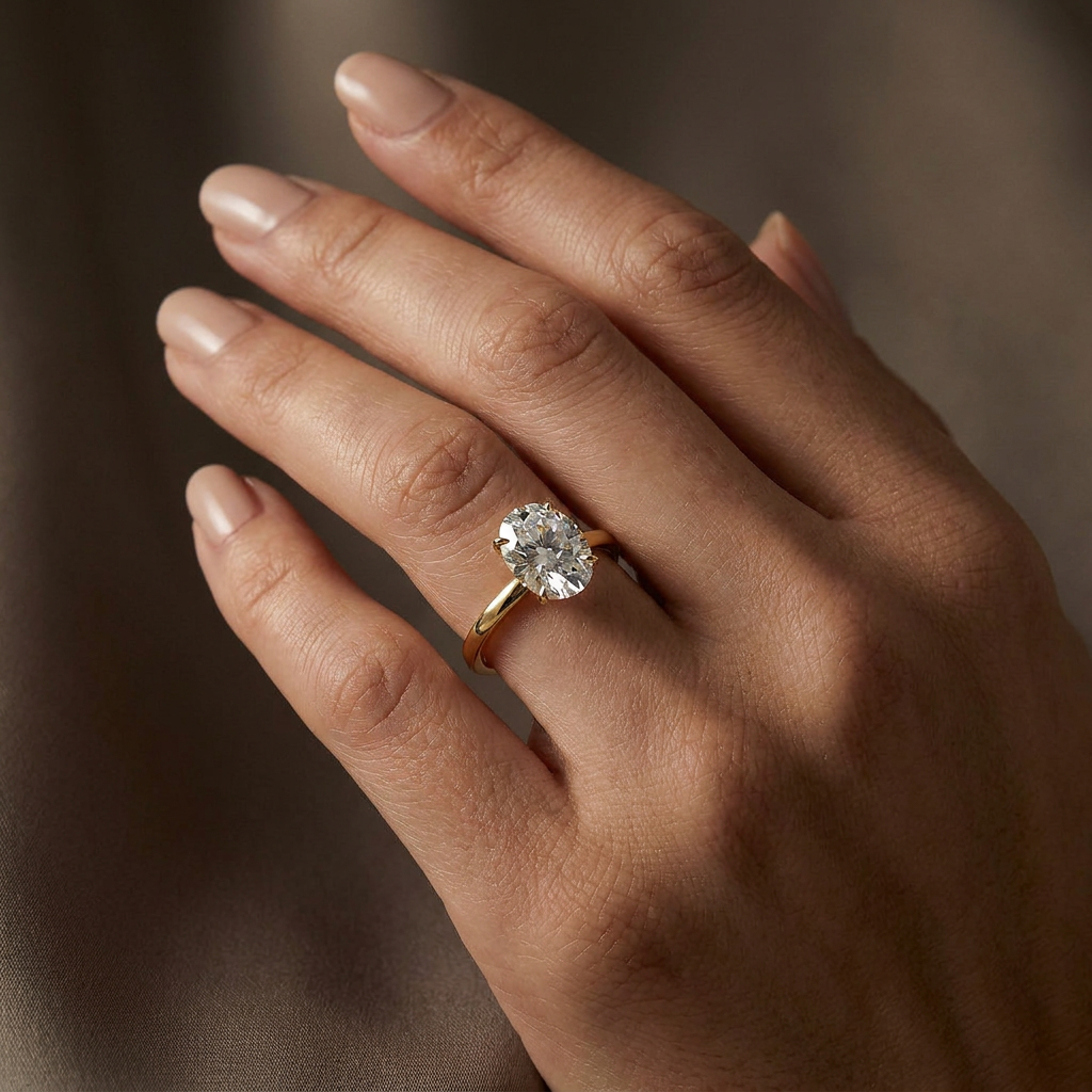 Classic Brilliant Oval Cut Engagement Ring