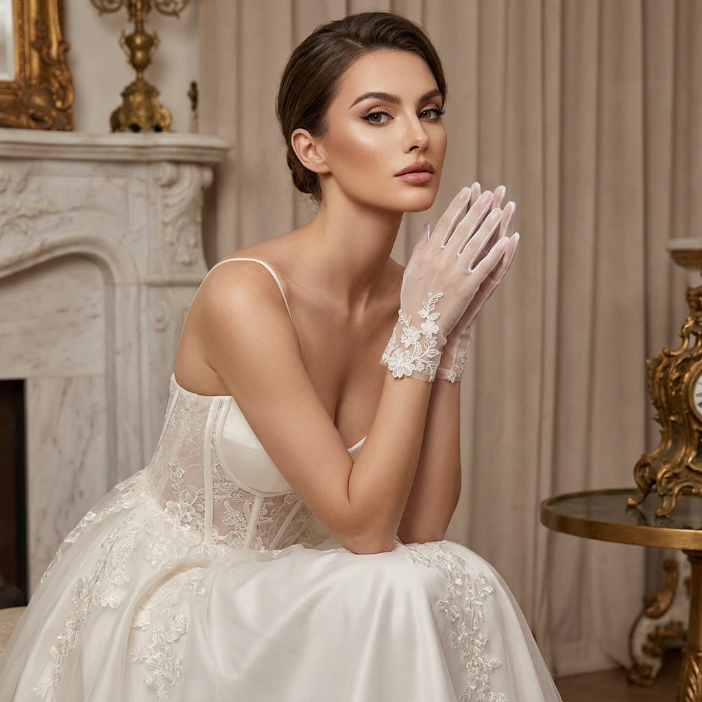 Bridal Flower Gloves