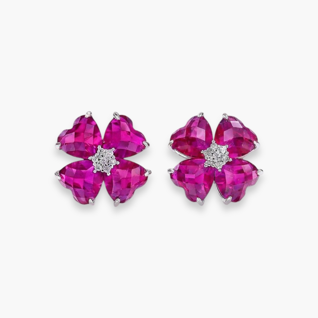 Raspberry Bloom Earrings