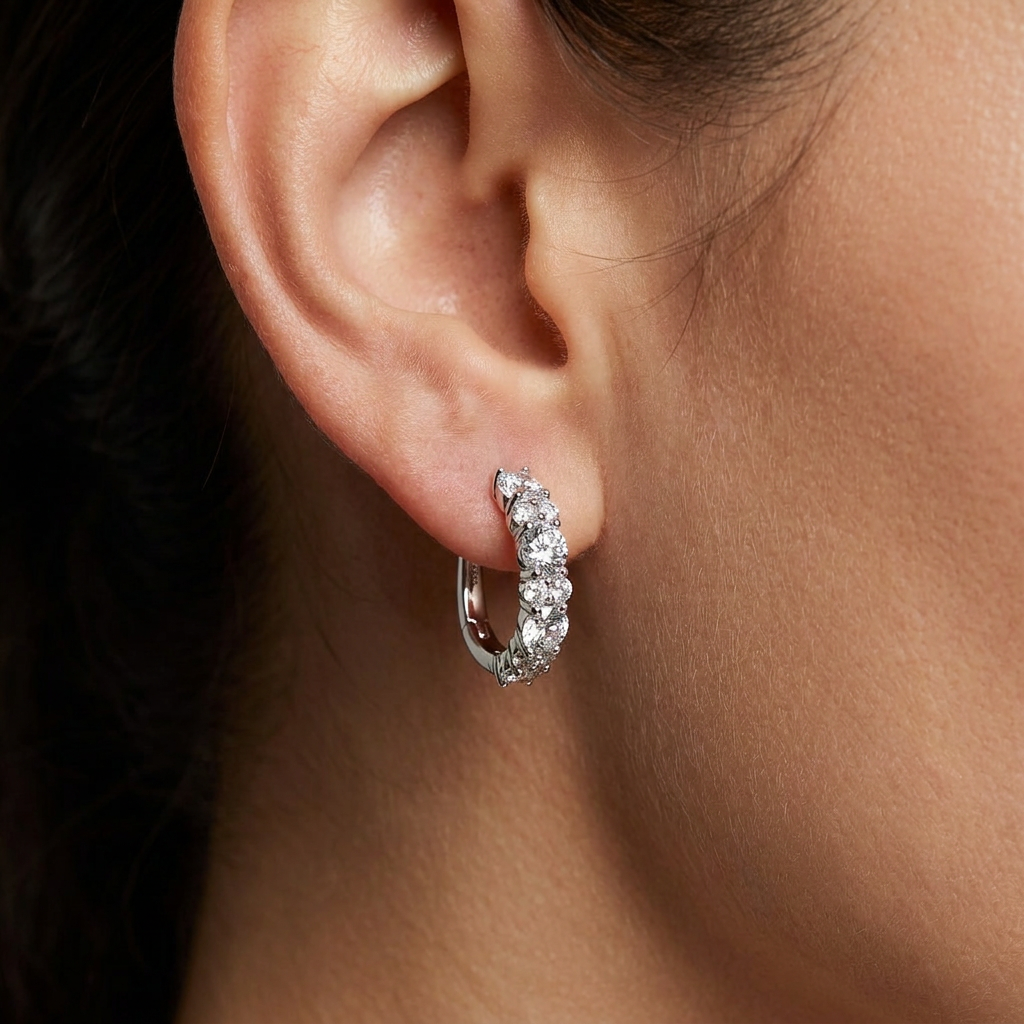 Classic Moissanite Hoop Earrings
