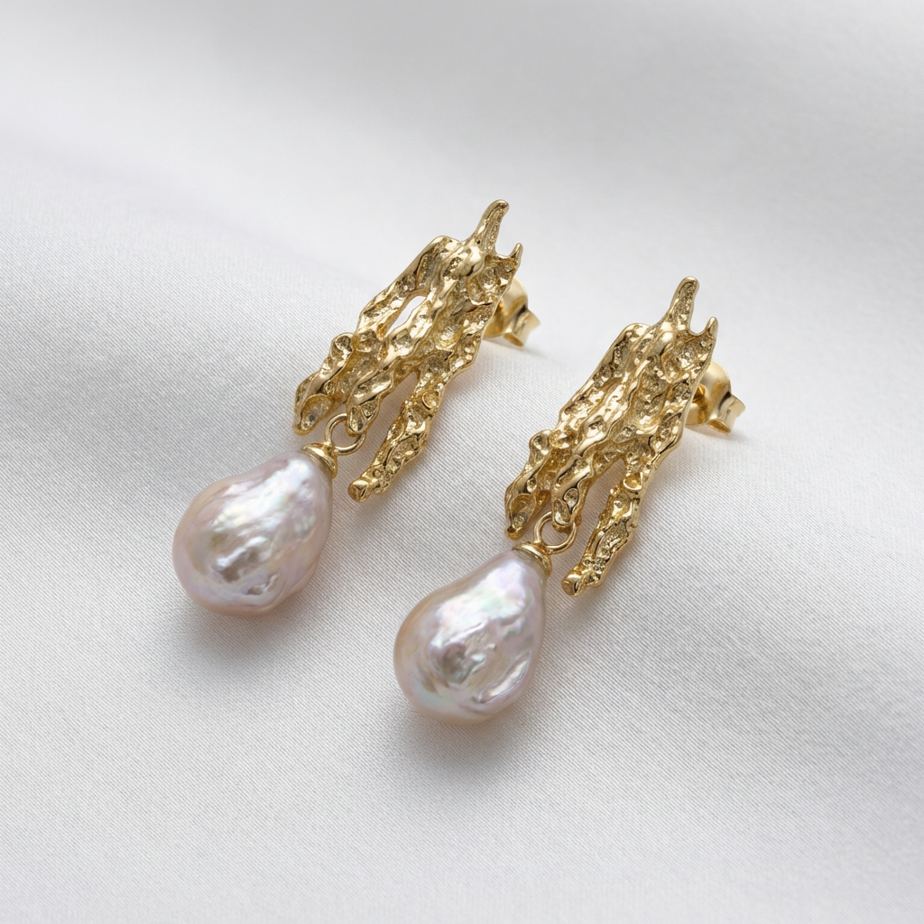 Antique Gold and Pearl Earrings